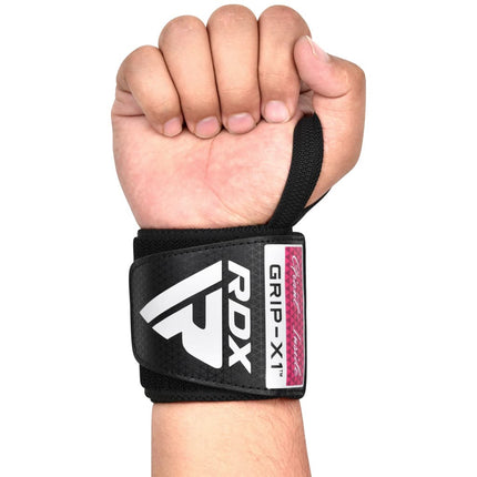 RDX WR11 Gym Wrist Wraps Black Pink Handgelenksbandagen Fitness Hand fixiert