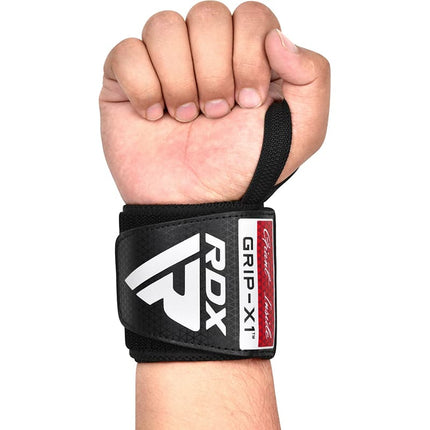 RDX WR11 Gym Wrist Wraps Black Red Handgelenksbandagen an Hand