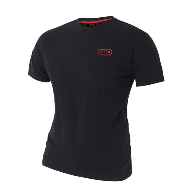 SBD Classic T-Shirt Schwarz Frauen mit kleinem roten Logo auf Brust