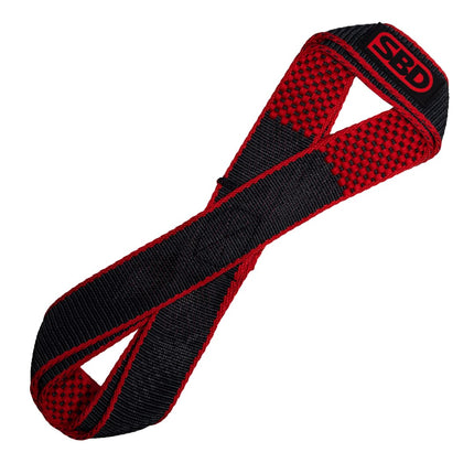 SBD Figure 8 Lifting Straps Schwarz Rot