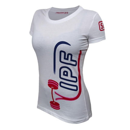 SBD IPF T-Shirt Frauen weiss International Powerlfiting Federation