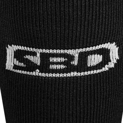 SBD Kreuzhebesocken Limitierte Momentum Edition Schwarz Weiss lange Socken Deadlift Logo