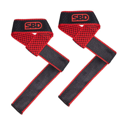 SBD Lifting Straps Zughilfen Schwarz Rot Fitness Gym Powerlifting