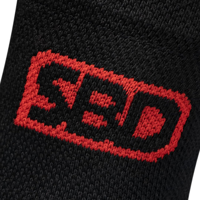 SBD Sportsocken Schwarz Rot Details Logo