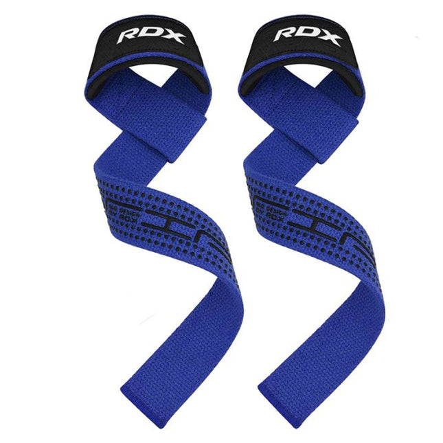 RDX S4 Lifting Wrist Straps Blue Plus Paar