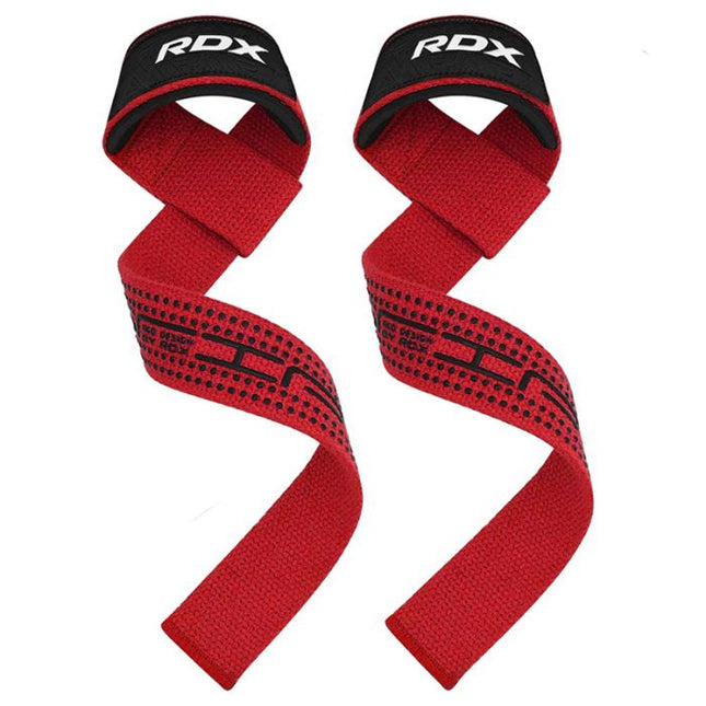 RDX S4 Lifting Wrist Straps Red Plus Zughilfen Fitness Gym Paar